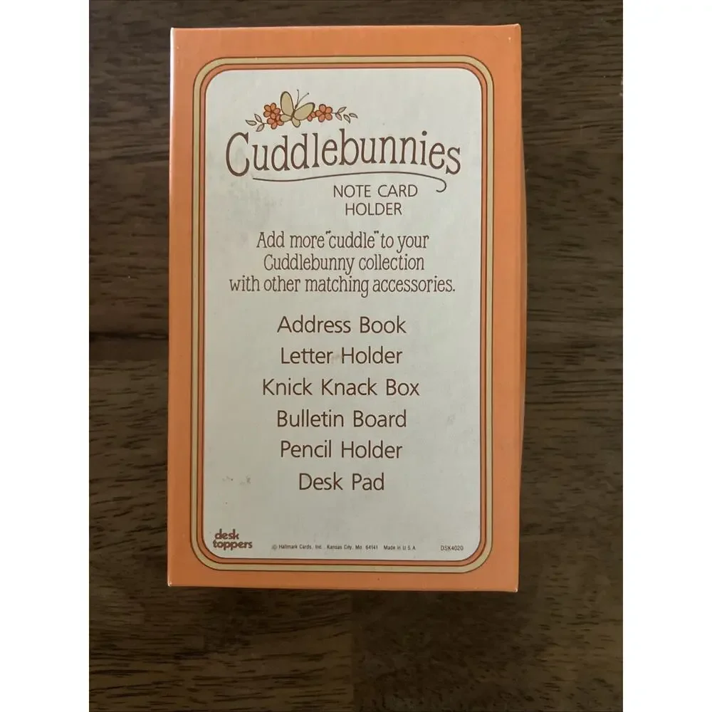 Hallmark Cuddlebunnies Desk Accs Letter Holder & Note Card Holder Set NEW! Vtg
